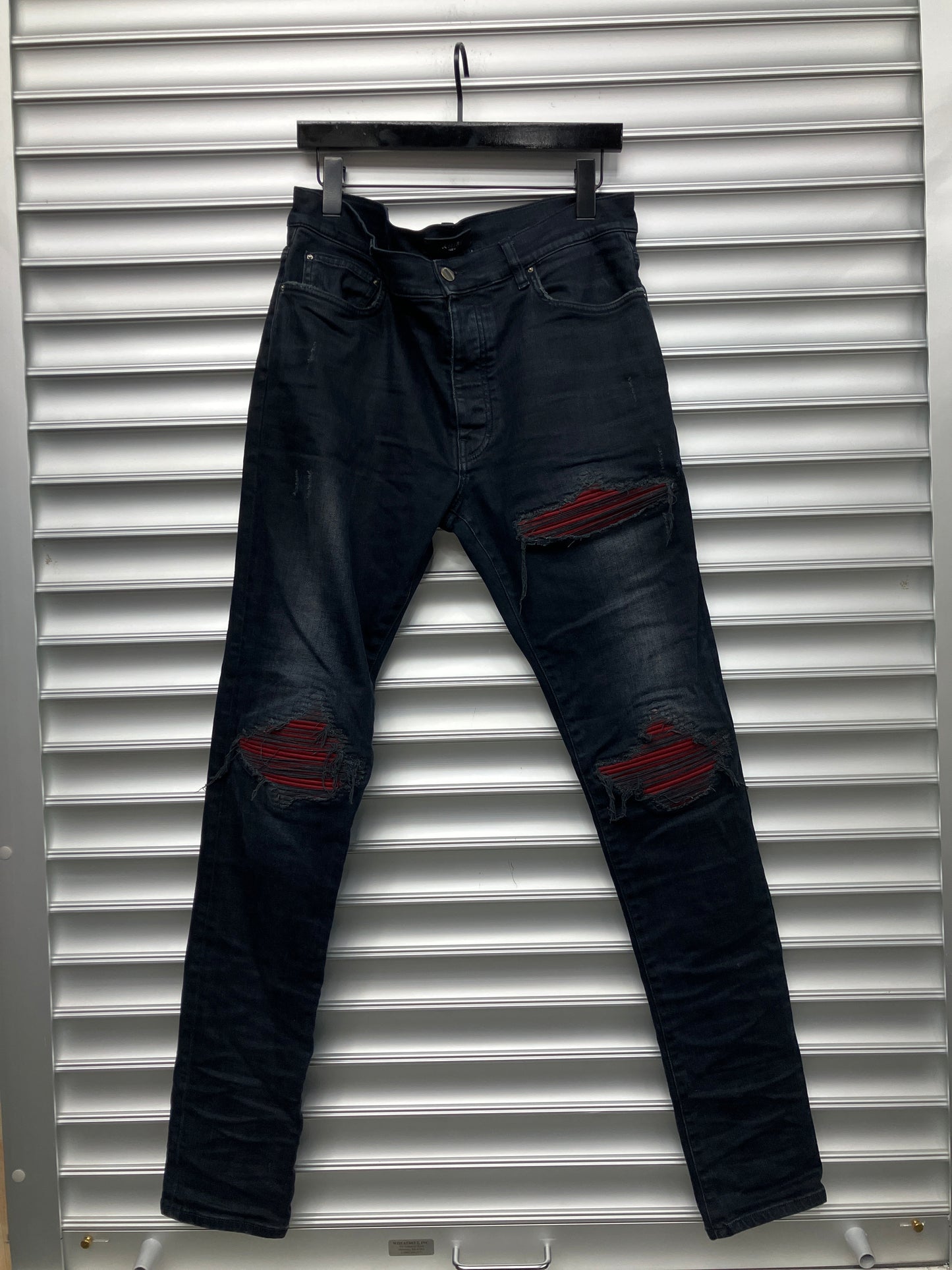 Amiri MX 1 Maroon Patch Denim - 34