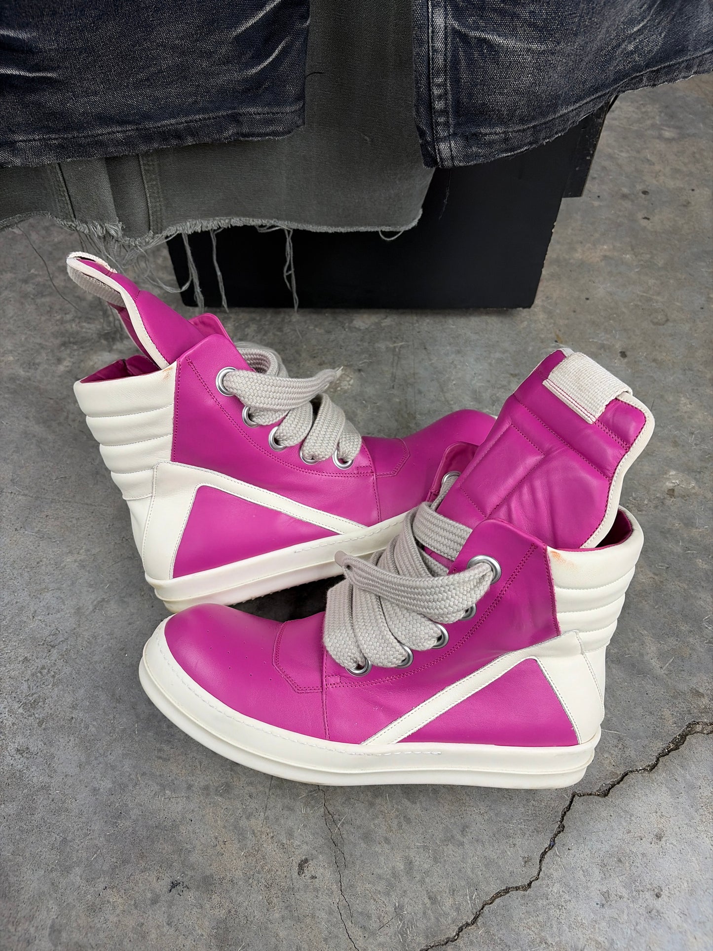 Rick Owen Geobasket Jumbo Lace Hot Pink (U) - 44(11) (NB)**
