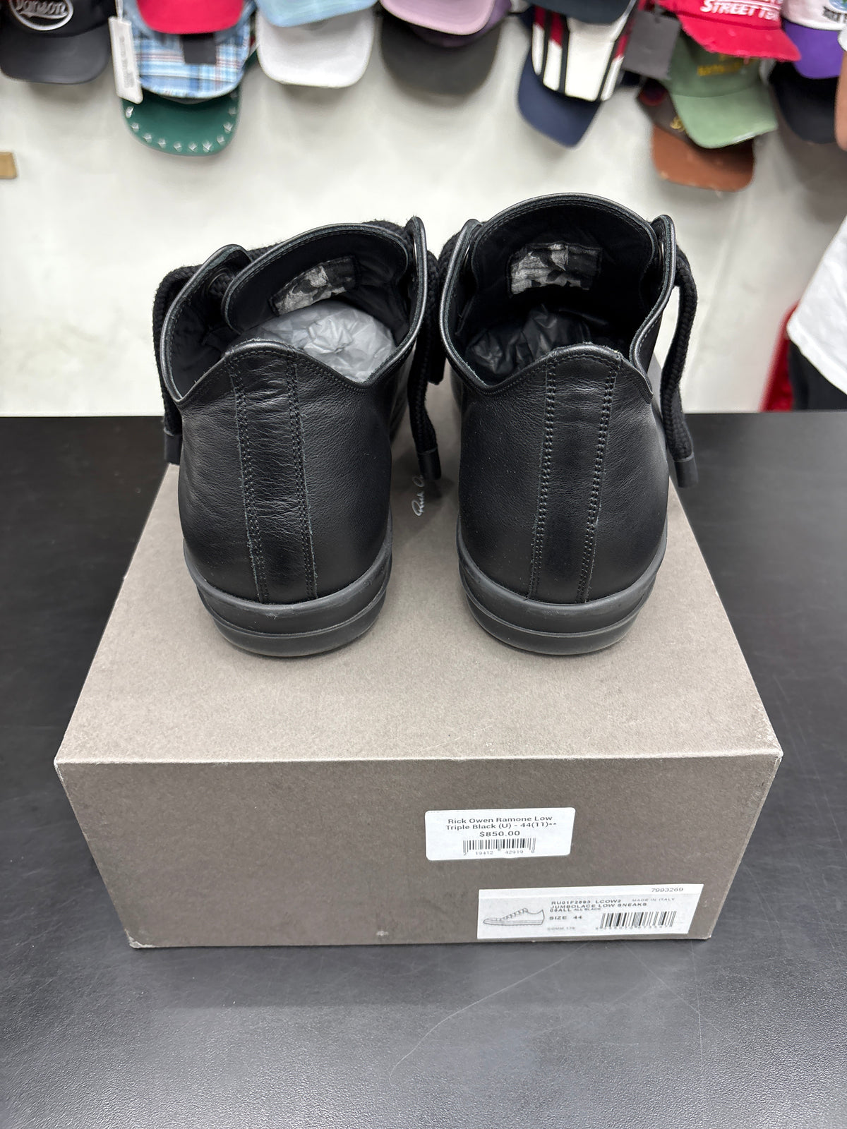 Rick Owen Ramone Low Triple Black (U) - 44(11)**