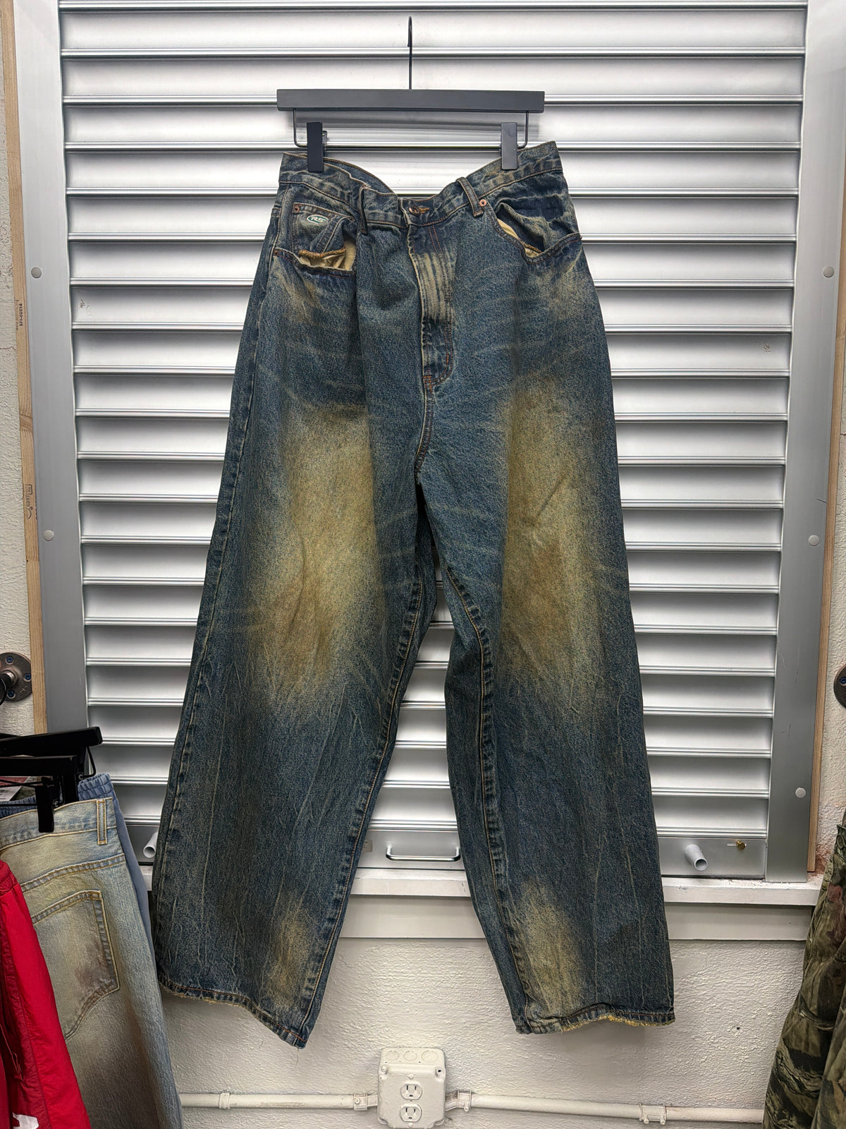 Raspberry Mud Wash Denim - XL**
