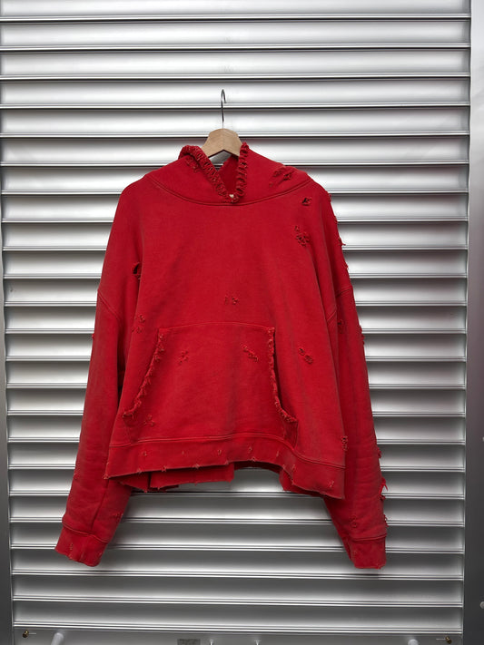 GV Gallery Red Distressed Dumpster Hoodie - L