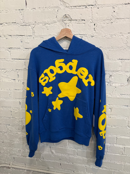 Spider Blue Yellow Hoodie - S