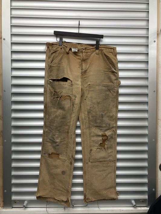 Vintage Distressed Tan Carhartt Double Knees - 38