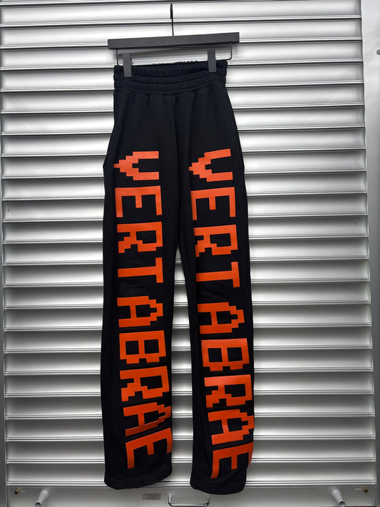 Vertabrae Black/Orange Double Logo Sweatpants - M