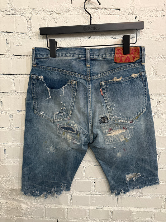 Kapital Distressed Denim Shorts - 32