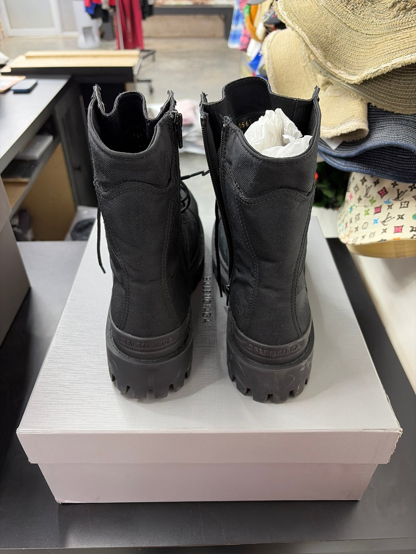 Balenciaga Strike Boot Black Canvas (U) - 45(12)