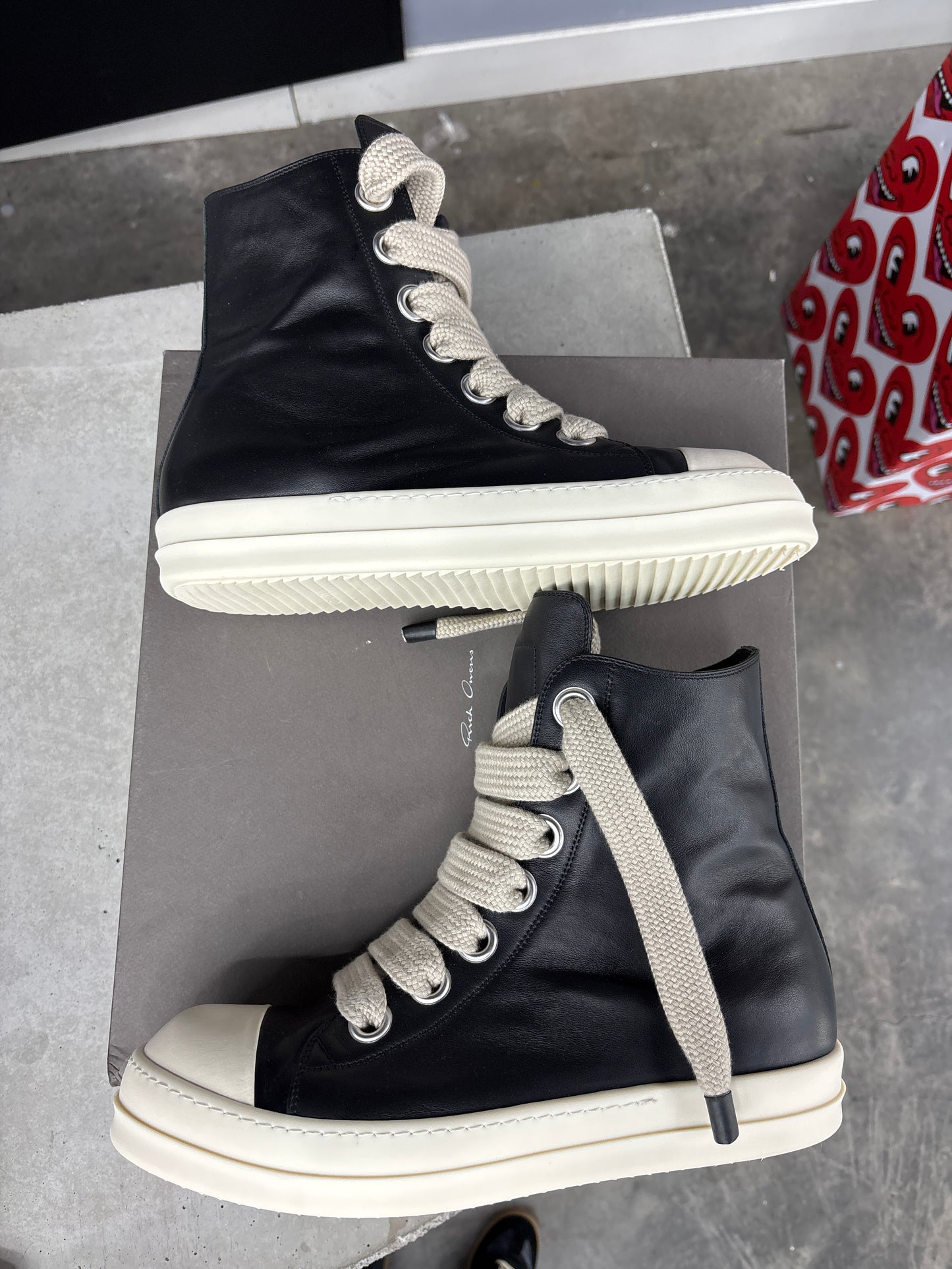 Rick Owen Jumbo Lace High Black (U) - 46(13)