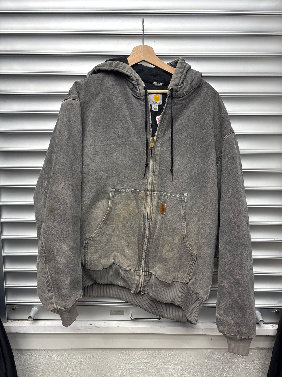 Vintage Carhartt Grey Hooded Jacket - XL**