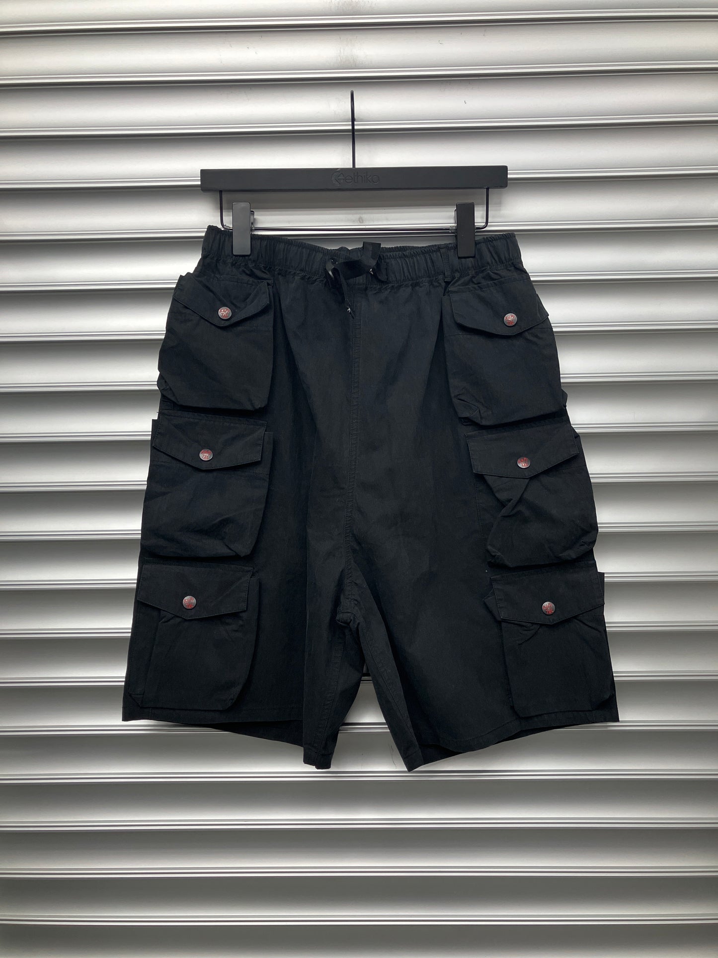 Kapital Black Cargo Pocket Shorts - 4