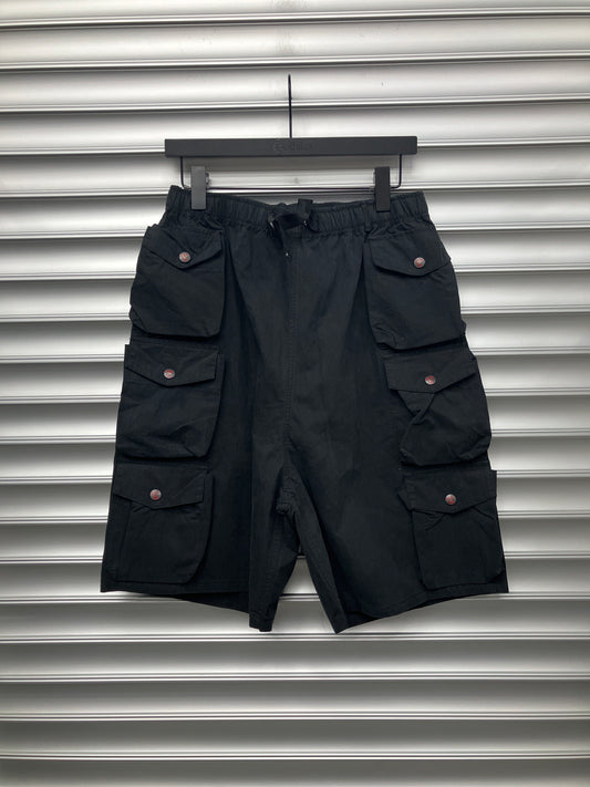 Kapital Black Cargo Pocket Shorts - 4