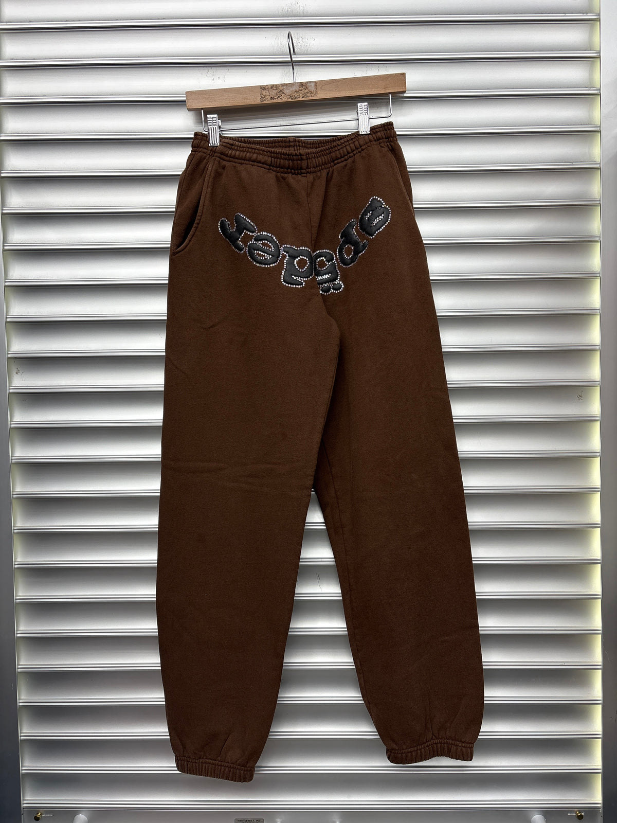 Spider Brown Rhinestone Sweatpants - S**