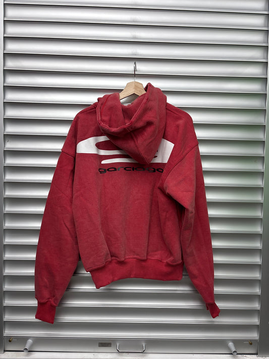 Garciago Red Distressed Hoodie - XL