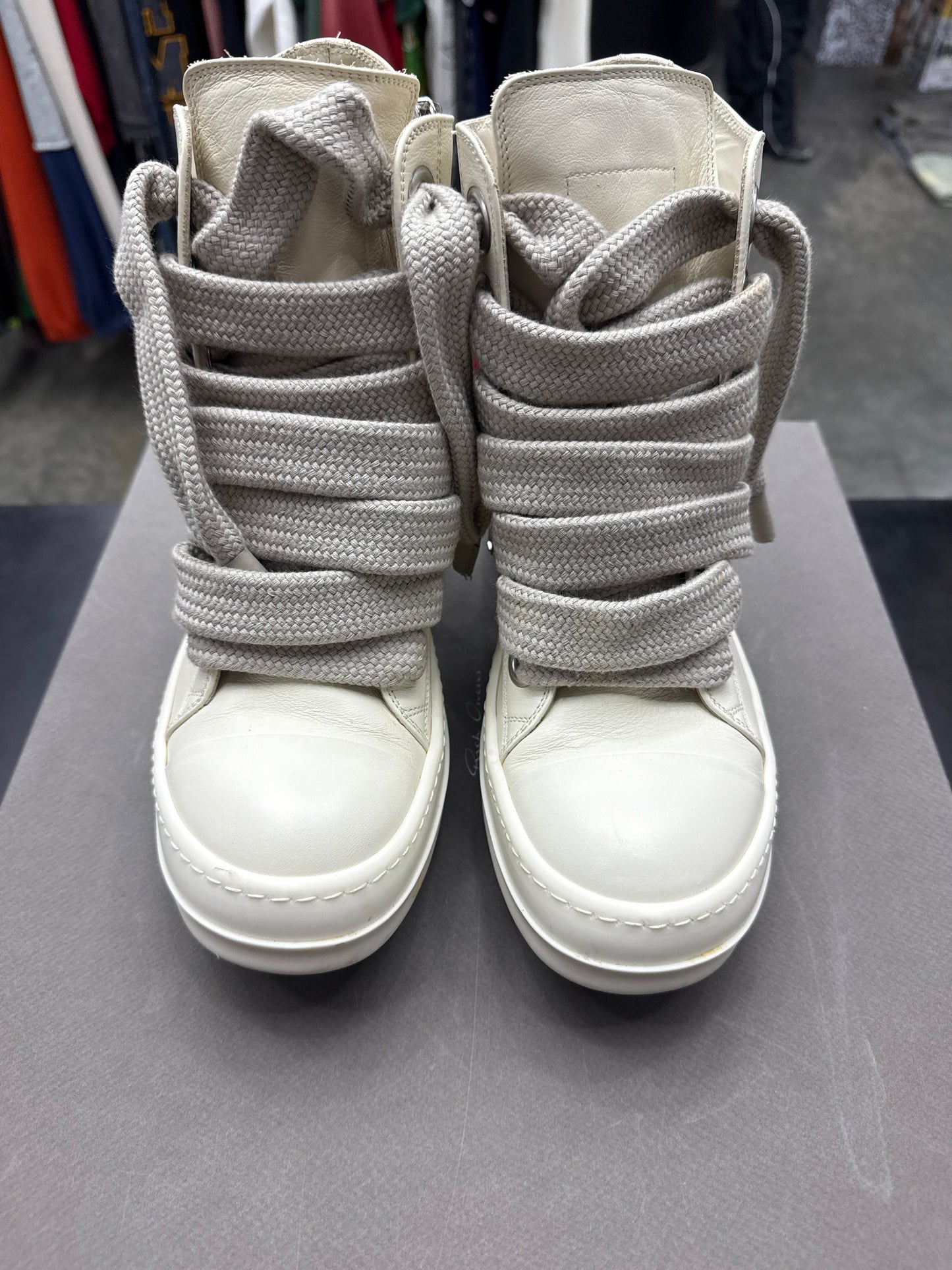 Rick Owen High Jumbo Lace Milk (U) - 38