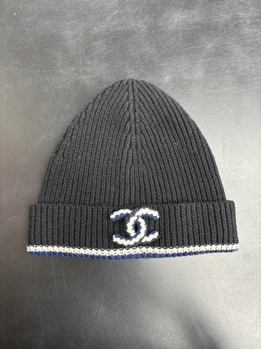 Chanel Black/Navy Blue Beanie**