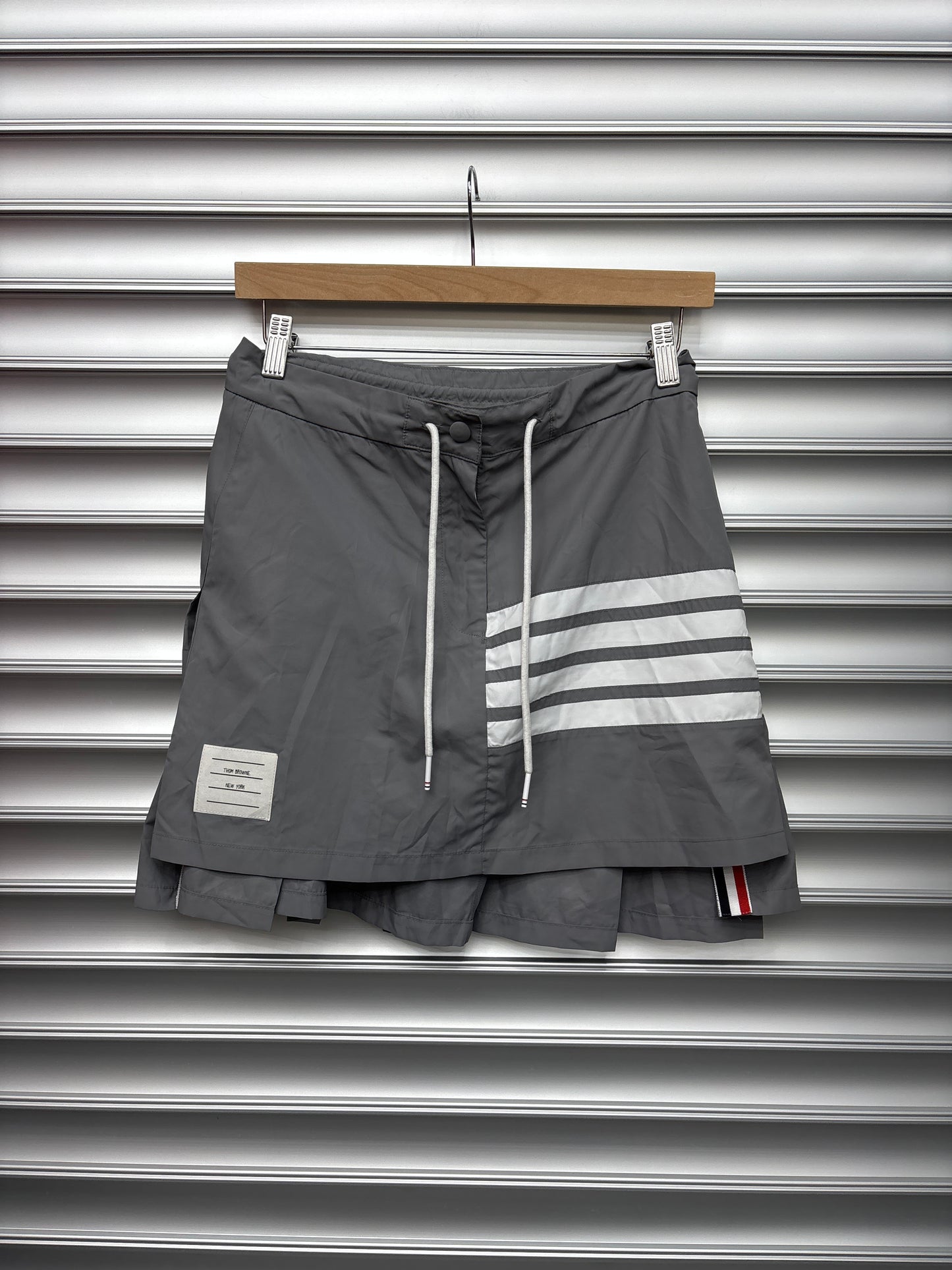 Thom Browne Grey Nylon Skirt - 40