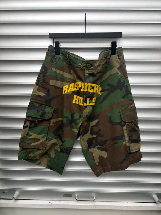 Raspberry Camo Shorts - L**