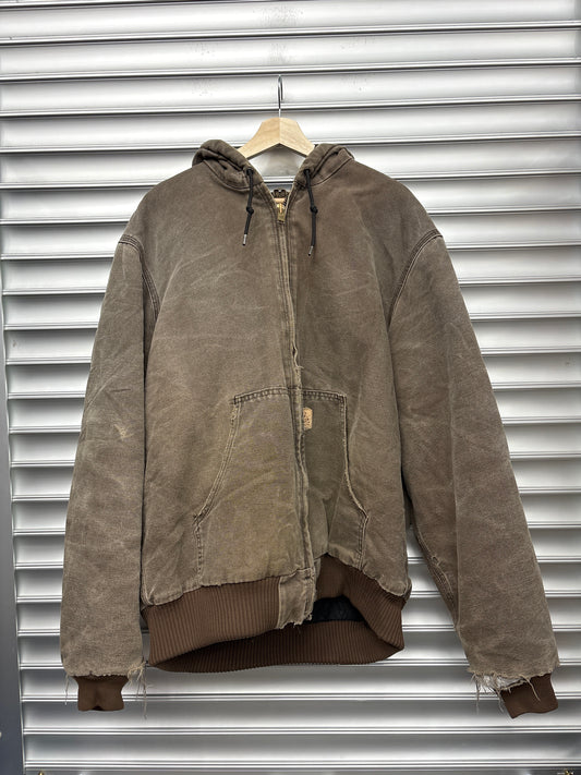 Vintage Carhartt Brown Hooded Jacket - L**