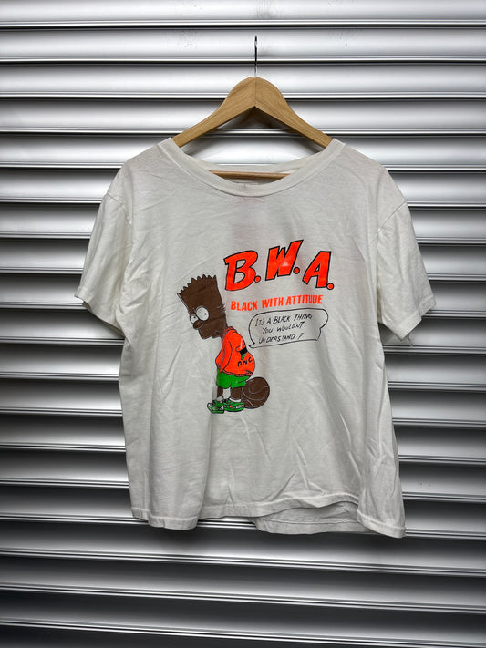 Vintage Black With Attitude Bart Tee - L**