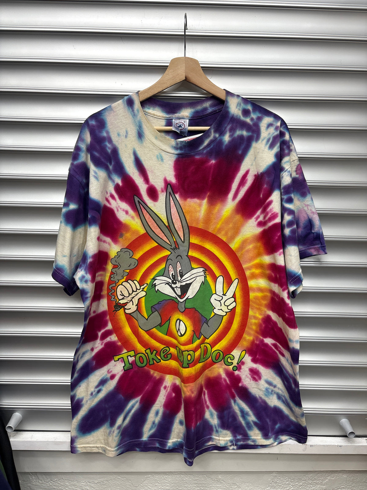 Vintage Looney Tunes Smoke Tye Dye Tee - XL **