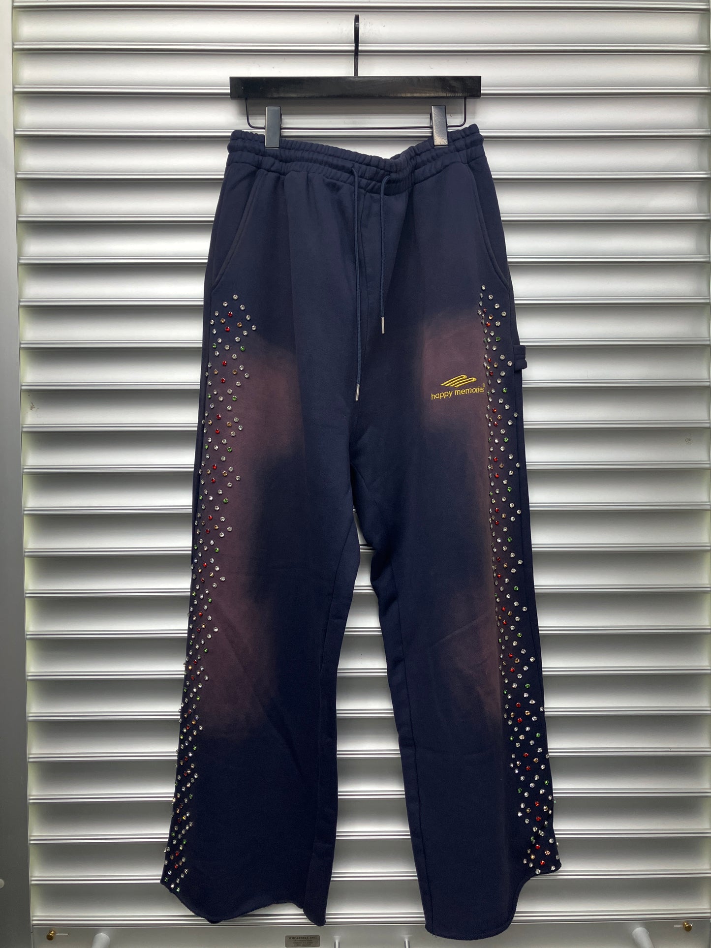 HMDD Dark Blue Rhinestone Sweatpants - XL
