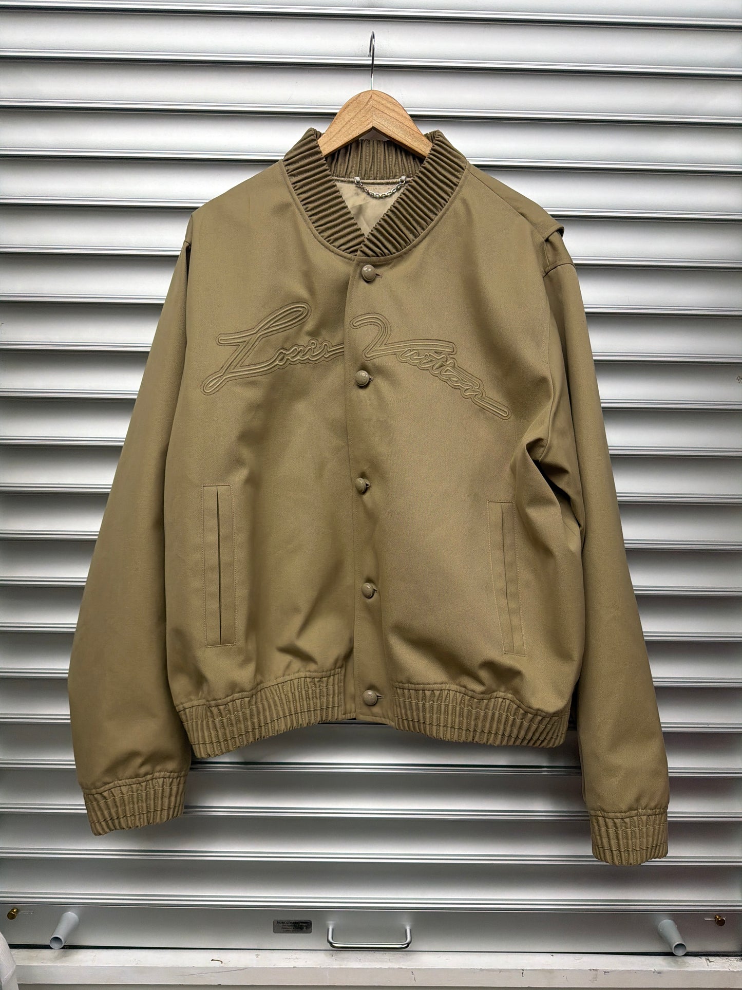 Louis Vuitton Beige Embridered Logo Bomber Jacket - 54