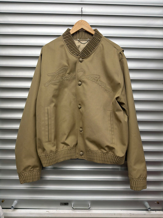 Louis Vuitton Beige Embridered Logo Bomber Jacket - 54