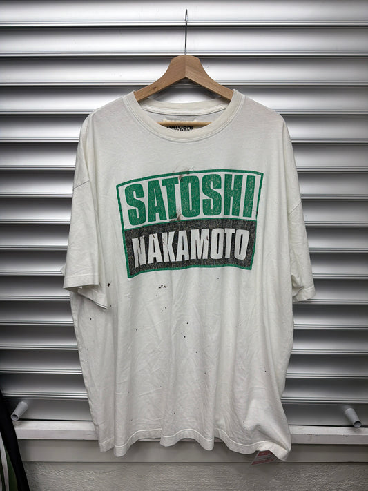Satoshi Nakamoto Green/White Tee - XL**