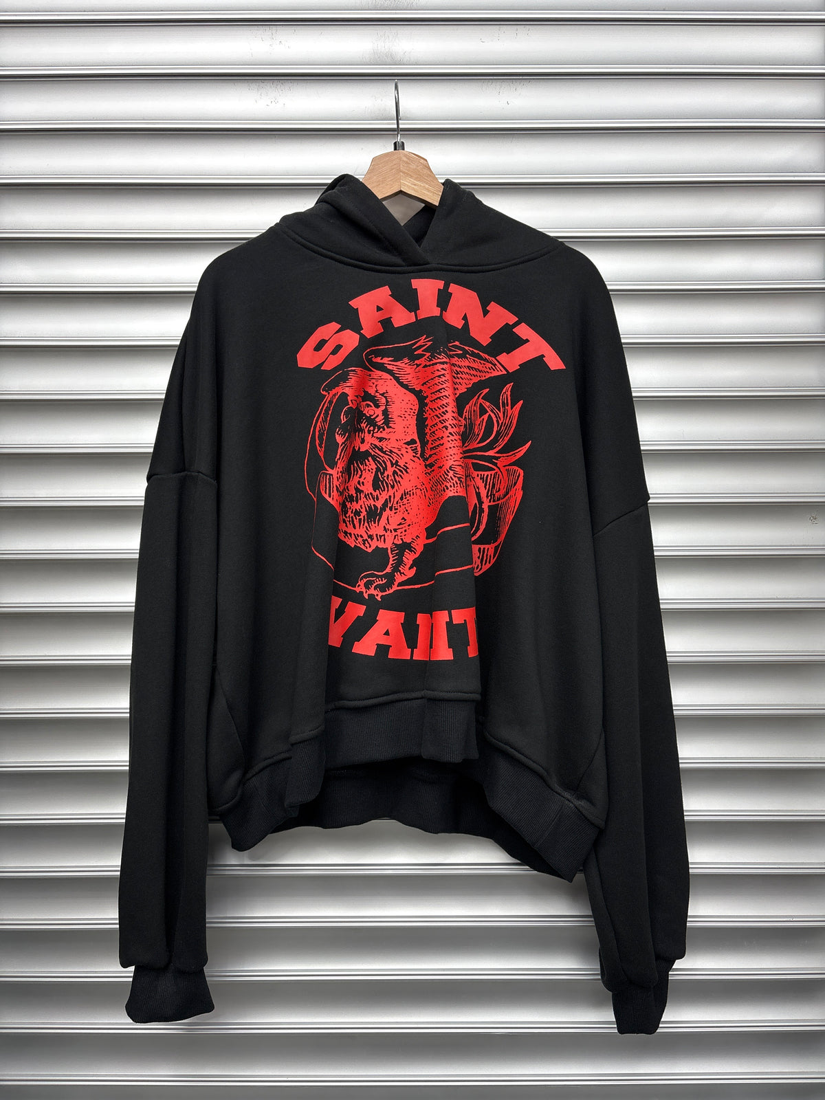Saint Vanity Black Red Hoodie - M**