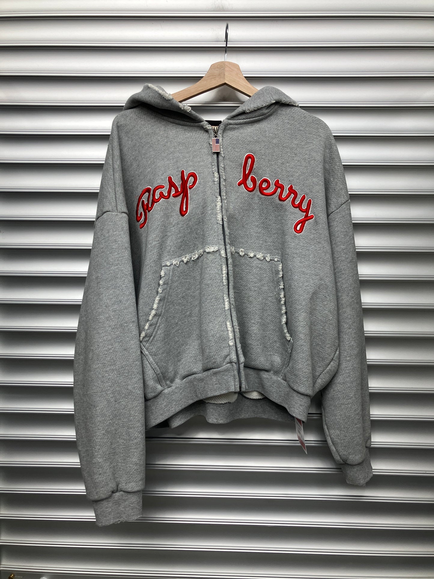 Raspberry Grey Zip Up - S