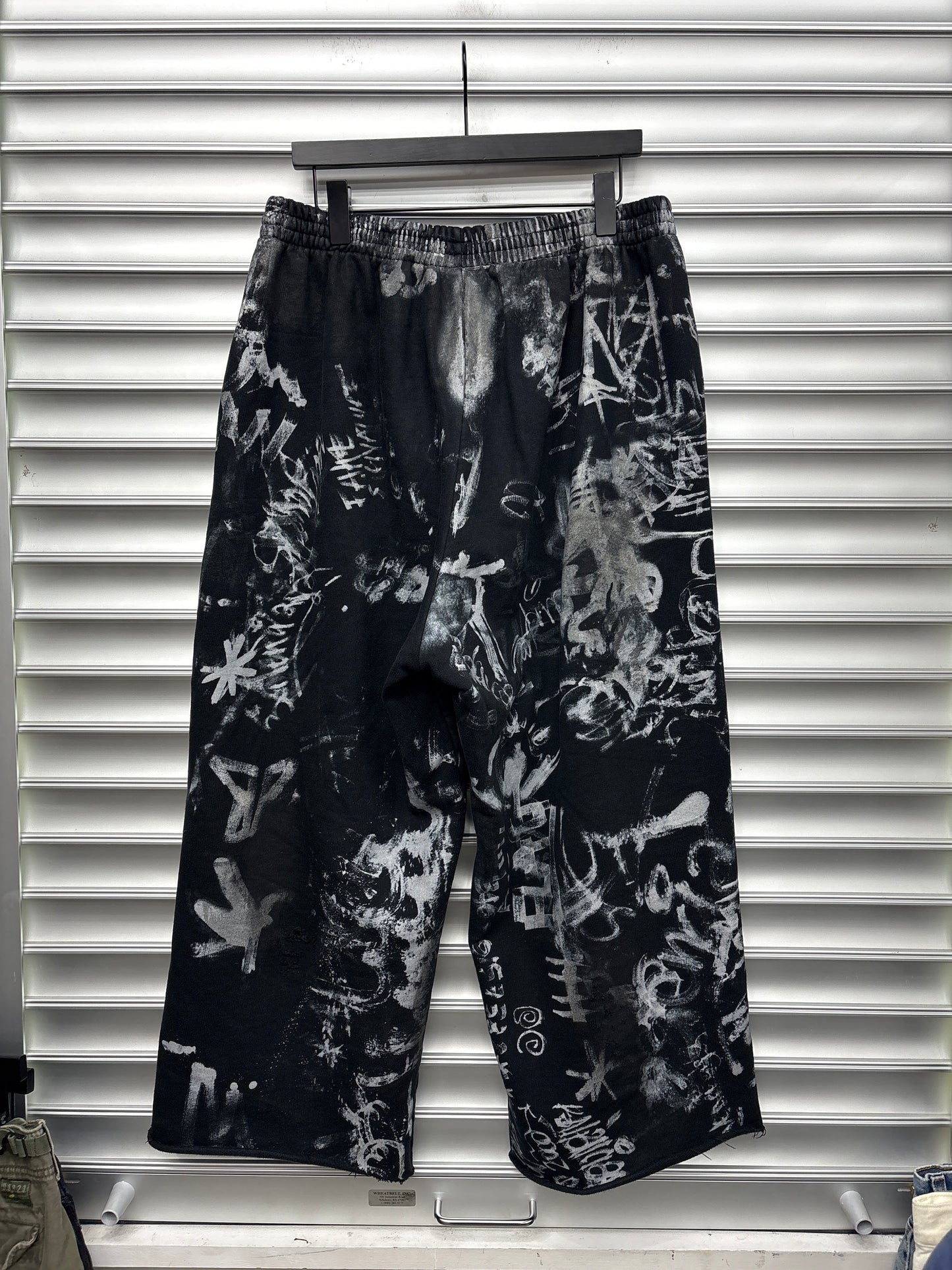 Balenciaga Black Grafitti Sweats (Cropped) - XL**