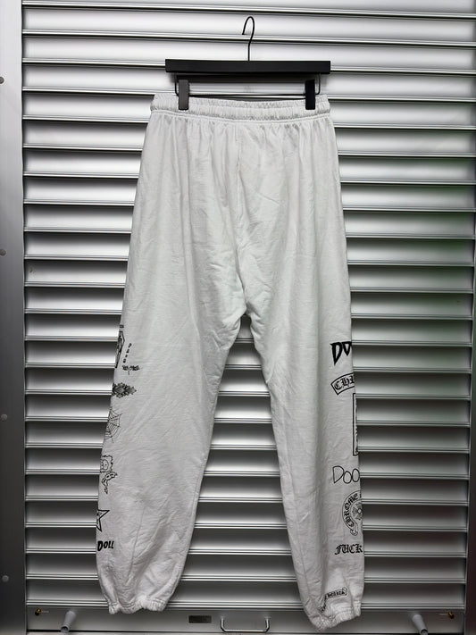 Chrome Hearts Deadly Doll White Sweatpants - XL