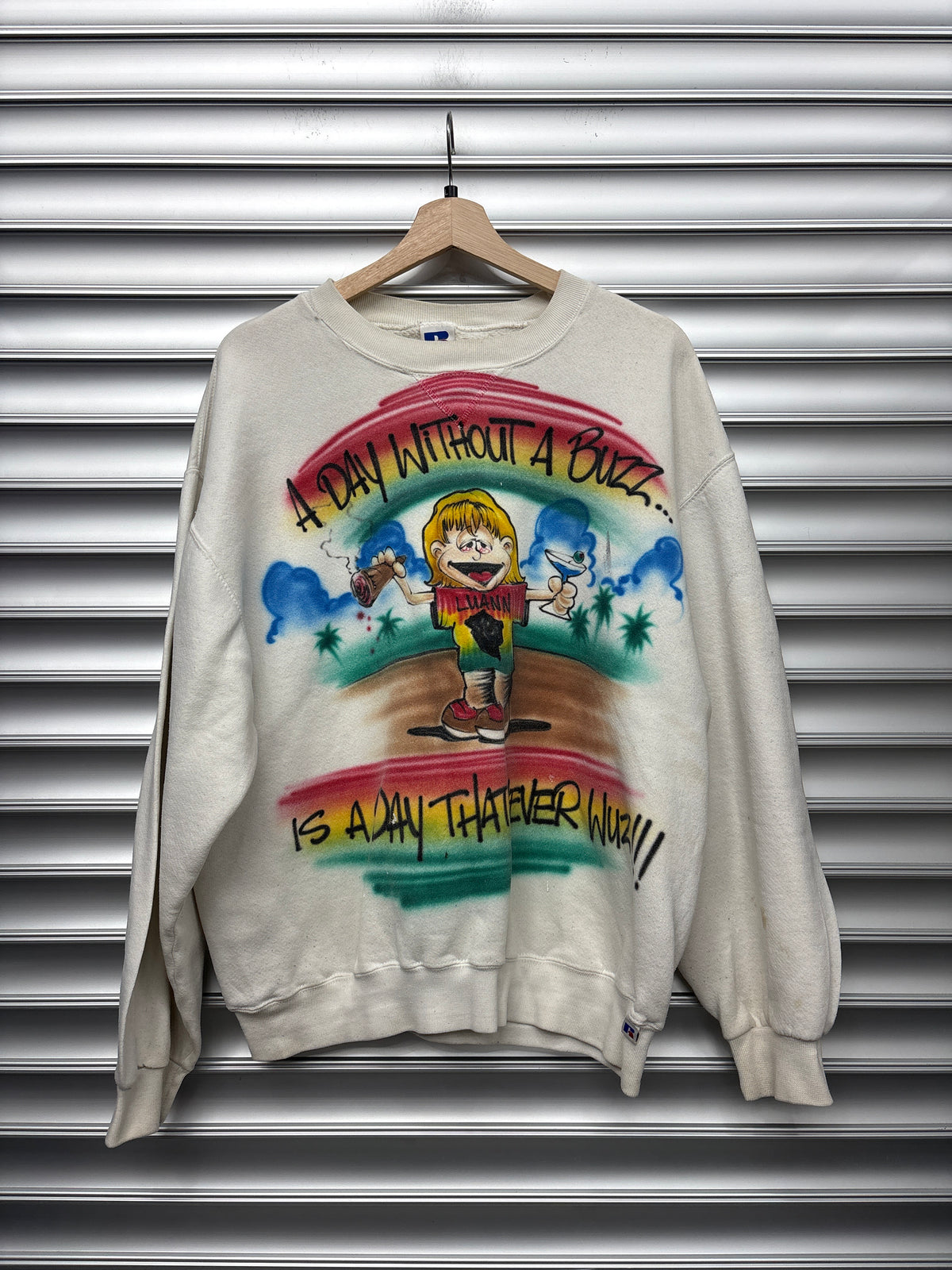 Vintage Weed Airbrush Sweater - L**