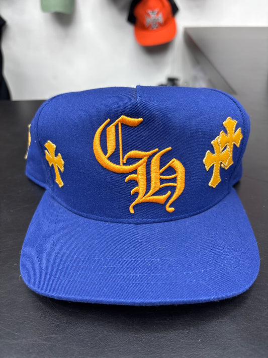 Chrome Hearts Blue/Yellow Cross Patch Hat