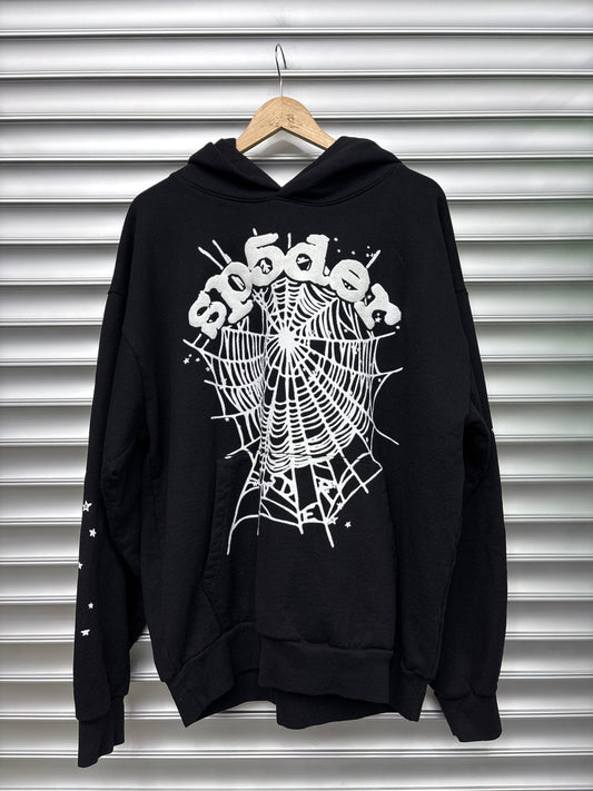 Spider Web Black Hoodie - XL