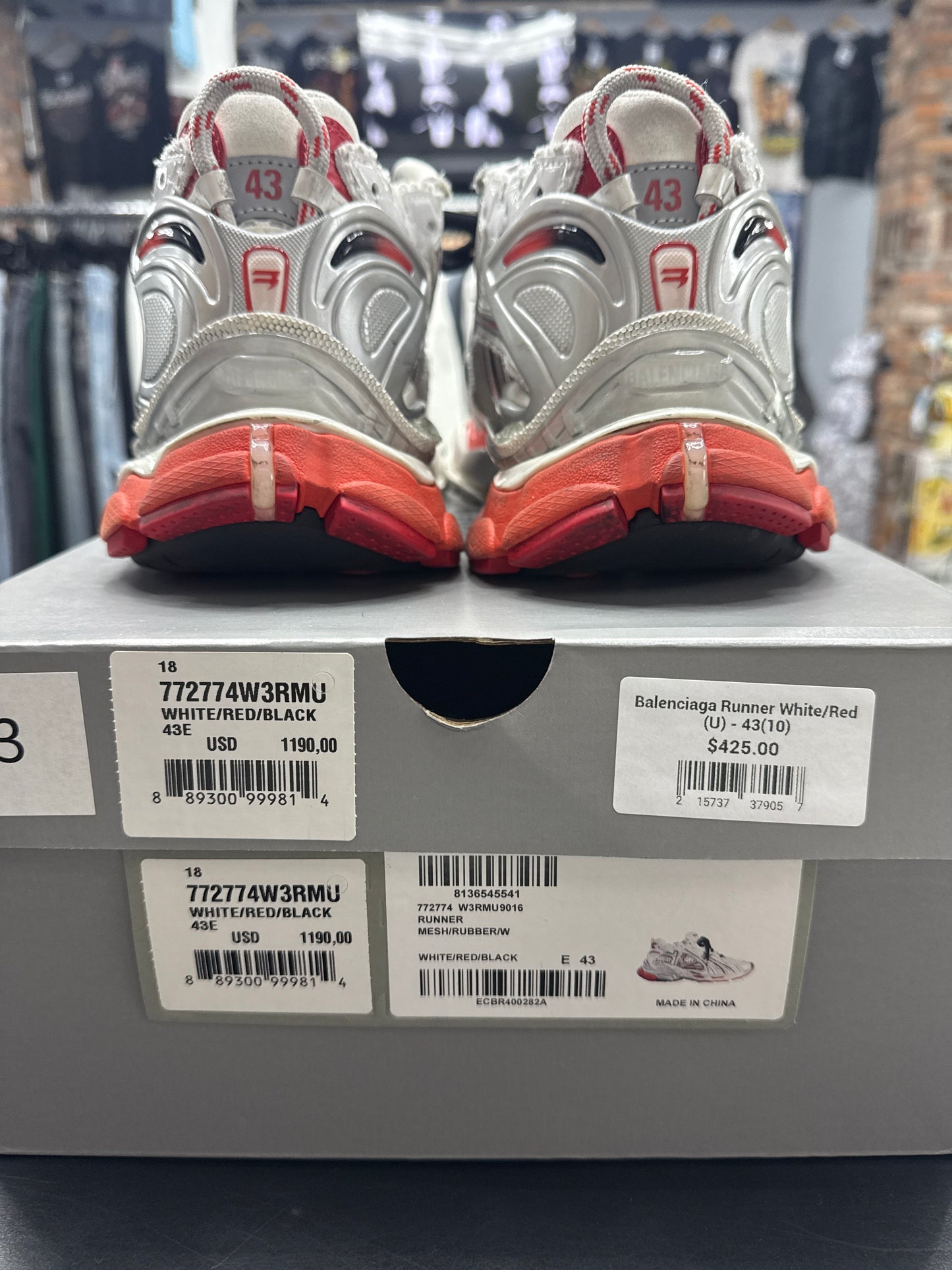 Balenciaga Runner White/Red (U) - 43(10)