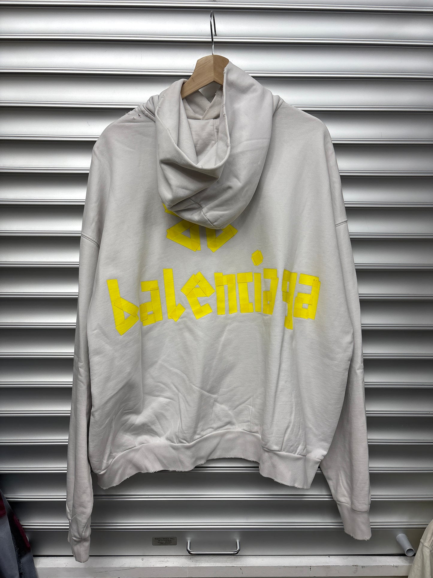 Balenciaga White Tape Hoodie - M