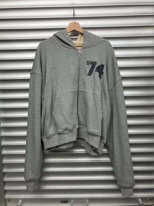 74 Grey Thermal Zip Up - L*