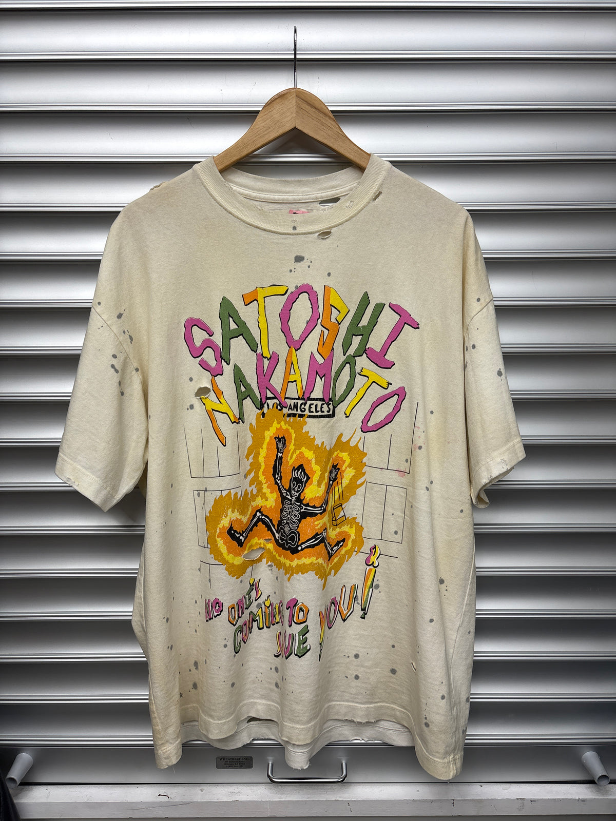 Satoshi Nakamoto Skeleton Flame Tee - M **