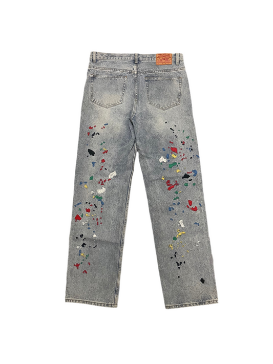 Fugazi Chain Stitched Paint Splatter Denim