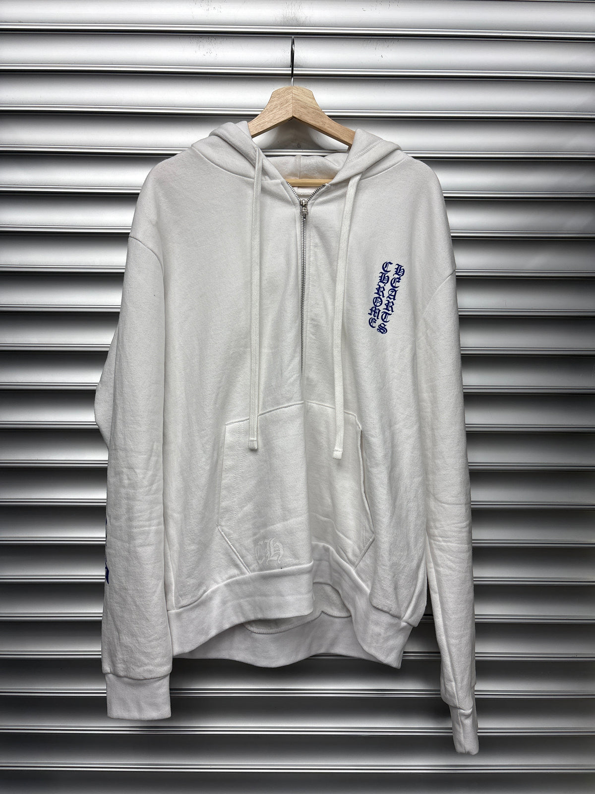 Chrome Hearts White Blue Zip Up Hoodie - M**