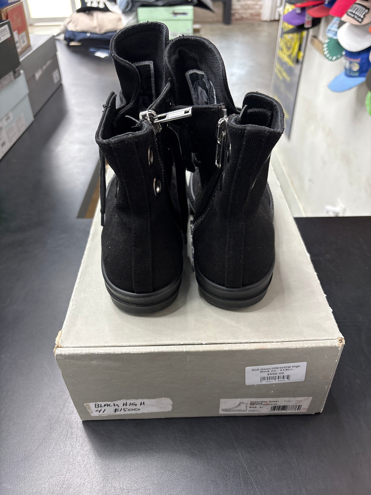 Rick Owen DRKSHDW High Black (U) - 41(8)**