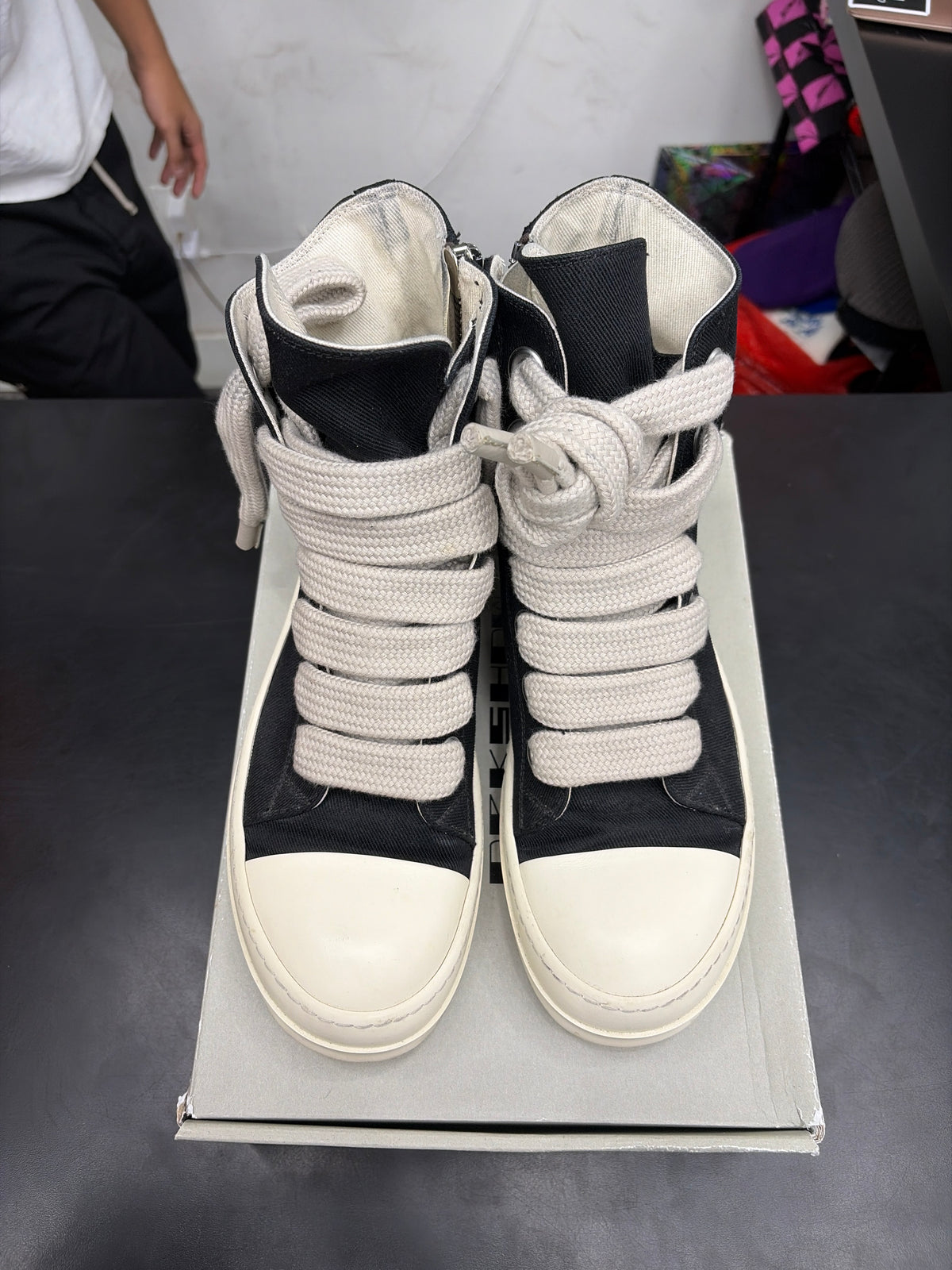 Rick Owen DRKSHDW High Jumbo Lace Black (U) - 43(10)**