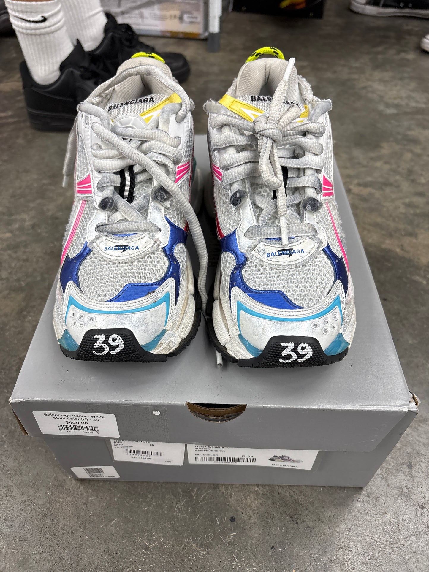 Balenciaga Runner White Multi Color (U) - 39**