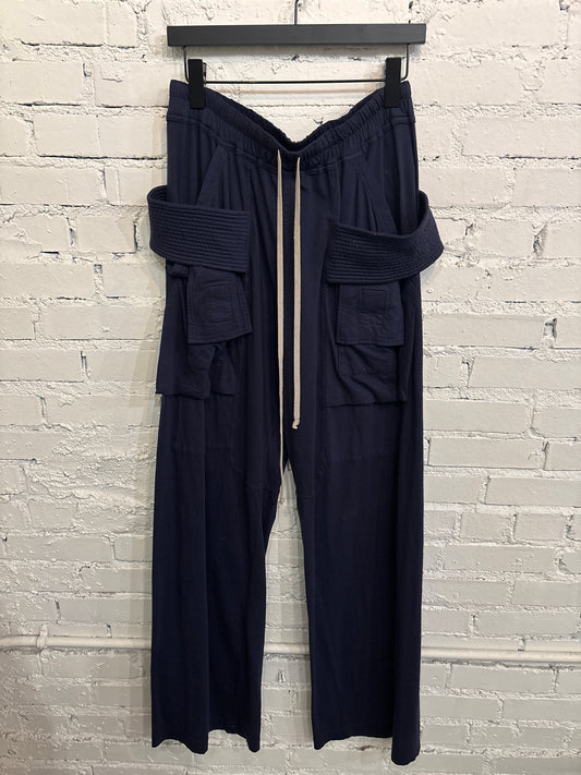 Rick Owens Navy Creatch Cargo Pant - S
