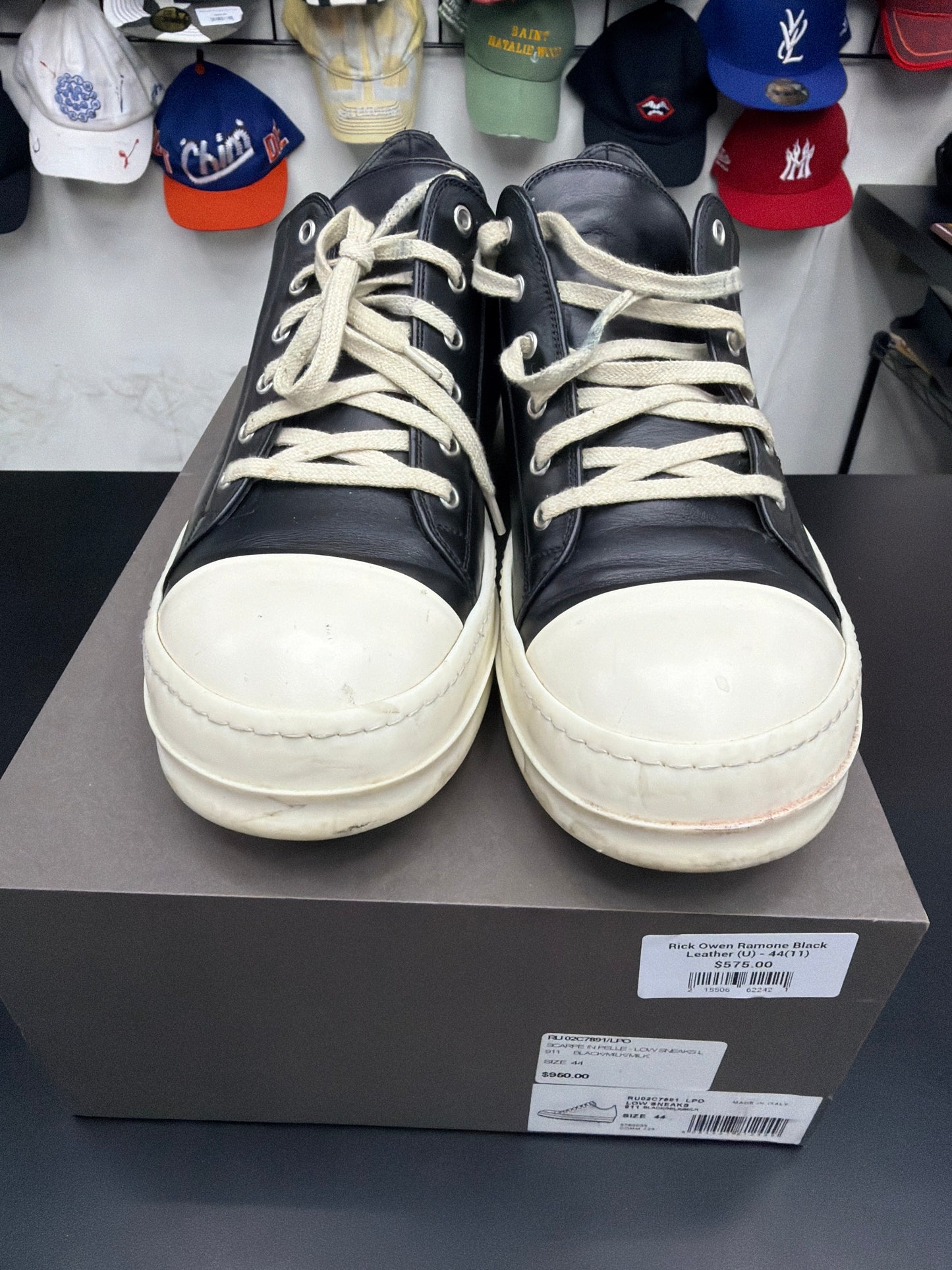 Rick Owen Ramone Black Leather (U) - 44(11)