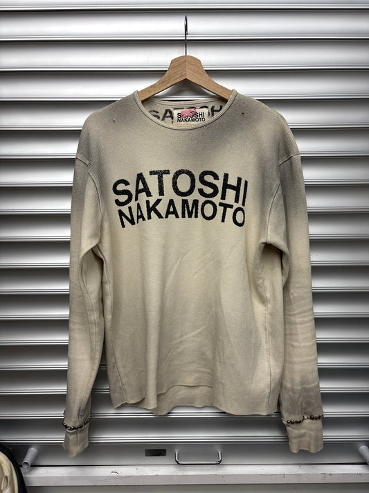 Satoshi Nakamoto White Thermal Long Sleeve - M **