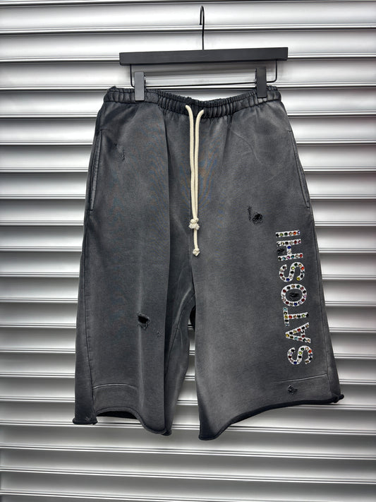 Satoshi Nakamoto Rhinestone Sweatpants - L