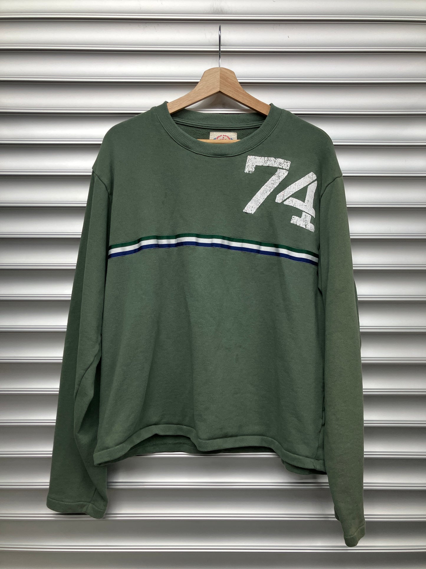 74 Green Stripe Sweater - L*