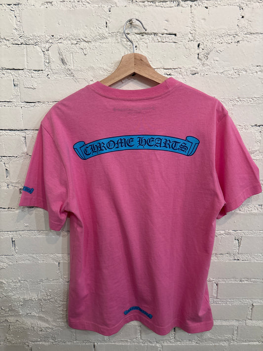 Pink Chrome Hearts Scroll Tee - S