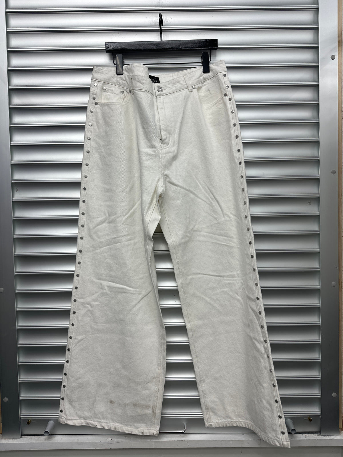 AFB Studded White Denim - XL **